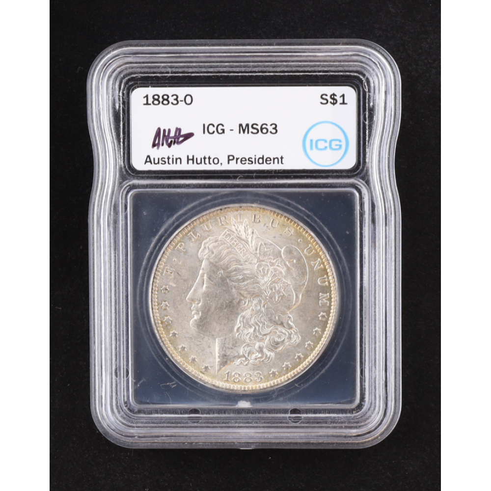 1883-O Morgan Silver Dollar - Austin Hutto Signature Label (ICG MS63) at PristineAuction.com