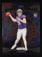 JJ McCarthy 2024 Panini Prizm Fireworks #18 RC at PristineAuction.com
