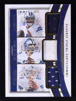 Dak Prescott / Roger Staubach / Troy Aikman 2023 Immaculate Collection Immaculate Triple Jerseys #7 #01/49 at PristineAuction.com