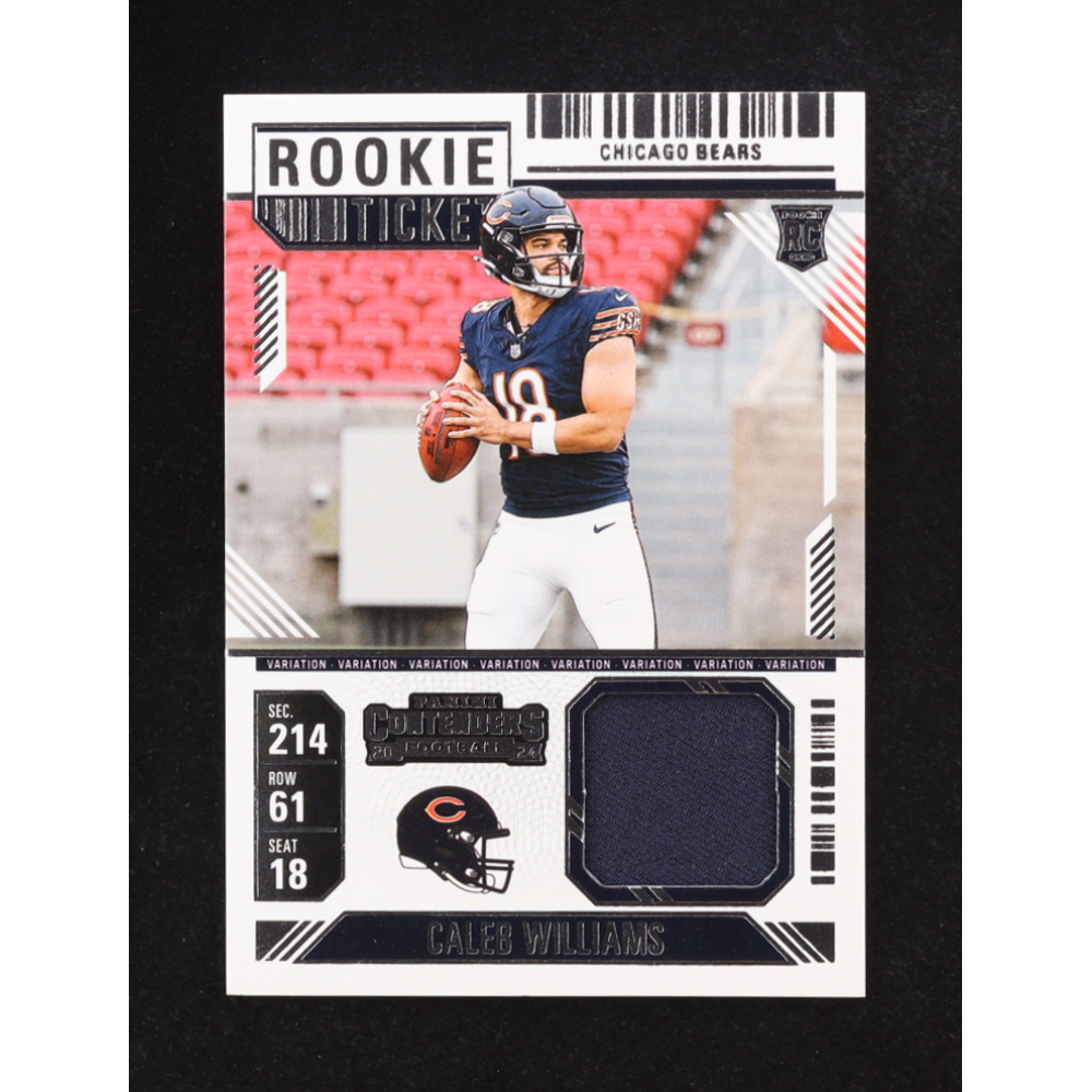Caleb Williams 2024 Panini Contenders Rookie Ticket Variation Swatches #1 RC at PristineAuction.com