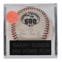 Barry Bonds Signed LE 600th Home Run Commemorative OML Baseball with Display Case (JSA & Bonds) at PristineAuction.com