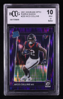 Nico Collins 2021 Donruss Optic Purple Shock #230 RR RC (BCCG 10) at PristineAuction.com