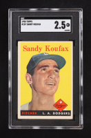 Sandy Koufax 1958 Topps #187 (SGC 2.5) at PristineAuction.com