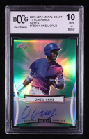 Oneil Cruz 2018 Leaf Metal Draft '17 Flashback Green #FBOC1 RC #10/10 (BCCG 10) at PristineAuction.com
