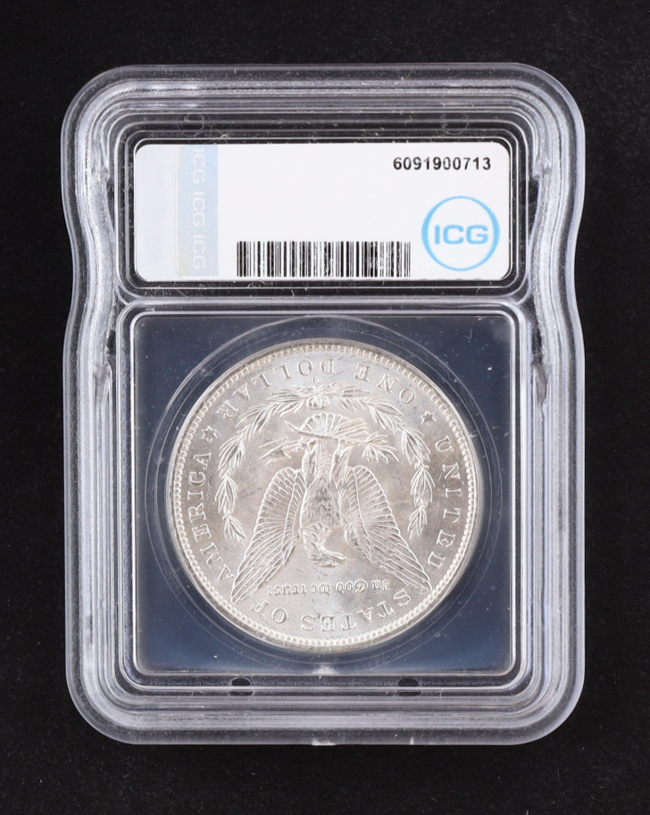 1885-O Morgan Silver Dollar (ICG MS62) at PristineAuction.com 1885-O Morgan Silver Dollar (ICG MS62) at PristineAuction.com