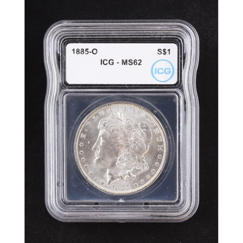 1885-O Morgan Silver Dollar (ICG MS62) at PristineAuction.com