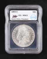 1884-O Morgan Silver Dollar - Austin Hutto Signature Label (ICG MS63) at PristineAuction.com