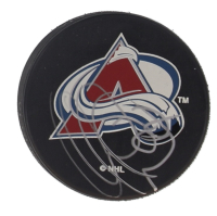 Claude Lemieux Signed Avalanche Logo Hockey Puck (Beckett) at PristineAuction.com