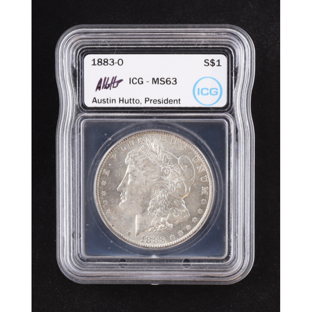 1883-O Morgan Silver Dollar - Austin Hutto Signature Label (ICG MS63) at PristineAuction.com