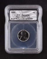 1943 Lincoln Steel Cent LE Black Ruthenium (ICG Genuine) at PristineAuction.com