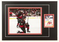 Seth Jarvis Signed Hurricanes 12x17 Custom Matted 2022-23 Upper Deck Canvas #C16 Trading Card Display (JSA) at PristineAuction.com