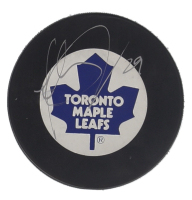 Felix Potvin Signed Maple Leafs Logo Hockey Puck (Beckett) at PristineAuction.com