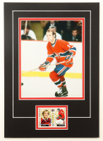 Guy Lafleur Signed Canadiens 12x17 Custom Matted 2007-08 ITG Heroes And Prospects Lafleur / Esposito #94 Trading Card Display (JSA) at PristineAuction.com