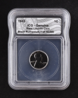 1943 Lincoln Steel Cent LE Black Ruthenium (ICG Genuine) at PristineAuction.com