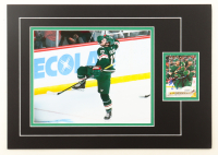 Marcus Foligno Signed Wild 12x17 Custom Matted 2022-23 Upper Deck Canvas #C164 Trading Card Display (JSA) at PristineAuction.com