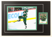 Marcus Foligno Signed Wild 12x17 Custom Matted 2022-23 Upper Deck Canvas #C164 Trading Card Display (JSA) at PristineAuction.com
