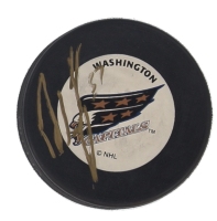 Olaf Kolzig Signed Capitals Logo Hockey Puck (Beckett) at PristineAuction.com