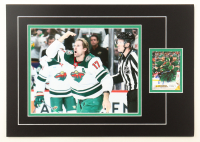Marcus Foligno Signed Wild 12x17 Custom Matted 2022-23 Upper Deck Canvas #C164 Trading Card Display (JSA) at PristineAuction.com