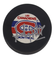 Andy Moog Signed Canadiens Logo Hockey Puck (Beckett) at PristineAuction.com