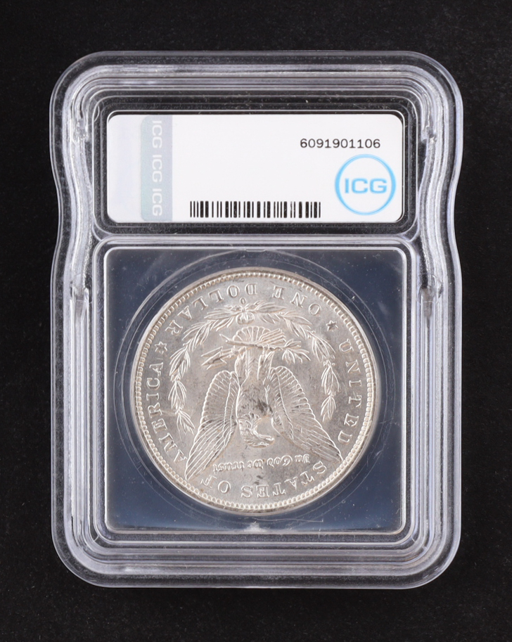 1884-O Morgan Silver Dollar - Austin Hutto Signature Label (ICG MS63) at PristineAuction.com 1884-O Morgan Silver Dollar - Austin Hutto Signature Label (ICG MS63) at PristineAuction.com