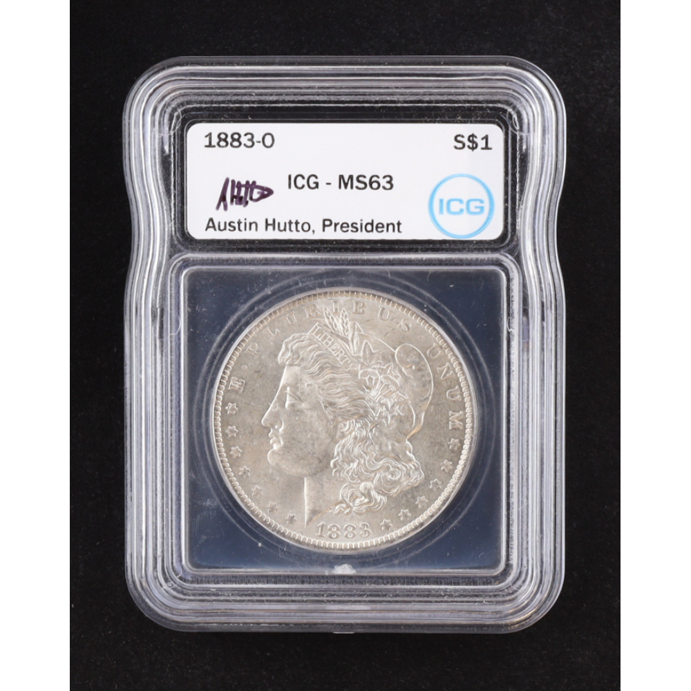 1883-O Morgan Silver Dollar - Austin Hutto Signature Label (ICG MS63) at PristineAuction.com