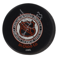 Jamie Allison Signed Blackhawks 75th Anniversary Logo Hockey Puck (Beckett) at PristineAuction.com
