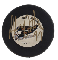 Adam Oates Signed Capitals Logo Hockey Puck (Beckett) at PristineAuction.com