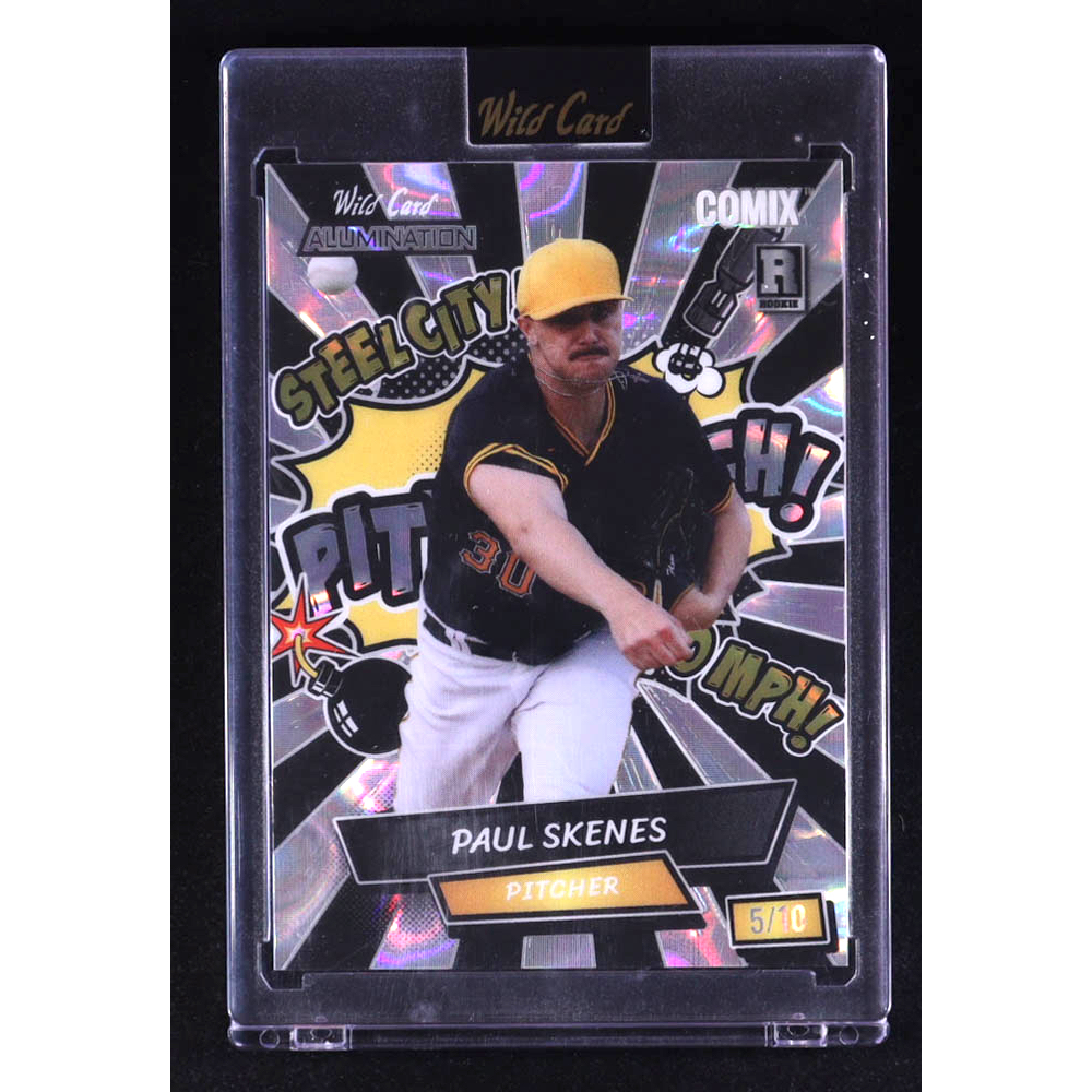 Paul Skenes 2024 Wild Card Alumination Comix PITTSBURGH! Silver Lava #ACYP-PS1 #05/10 RC at PristineAuction.com
