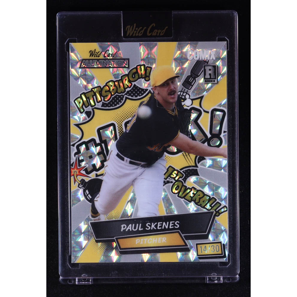 Paul Skenes 2024 Wild Card Alumination Comix #1 PICK! Silver Mosaic #ACYN-PS4 #14/30 RC at PristineAuction.com
