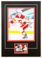 Matthew Tkachuk Signed Flames 12x17 Custom Matted 2020-21 Upper Deck #31 Trading Card Display (JSA) at PristineAuction.com