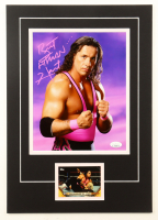 Bret "The Hitman" Hart Signed WWE Custom Matted Photo with Trading Card (JSA) at PristineAuction.com