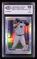 Jasson Dominguez 2020 Bowman Chrome Draft Refractors #BD151 RC (BCCG 10) at PristineAuction.com