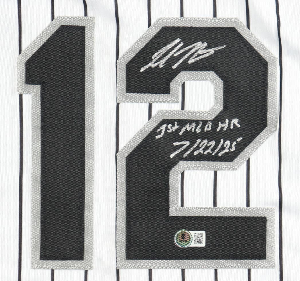Colson Montgomery Signed Jersey Inscribed "1st MLB HR 7/22/25" (Beckett) at PristineAuction.com Colson Montgomery Signed Jersey Inscribed "1st MLB HR 7/22/25" (Beckett) at PristineAuction.com
