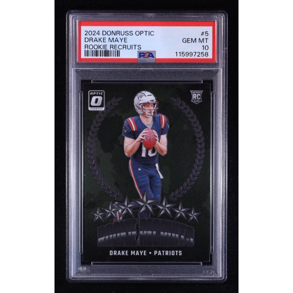Drake Maye 2024 Donruss Optic Rookie Recruits #5 RC (PSA 10) at PristineAuction.com