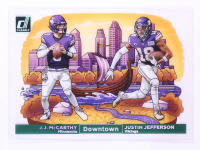 JJ McCarthy / Justin Jefferson 2024 Clearly Donruss Downtown Duos #9 RC at PristineAuction.com