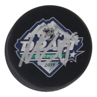 Matt Boldy Signed 2019 NHL Draft Logo Hockey Puck (JSA) at PristineAuction.com