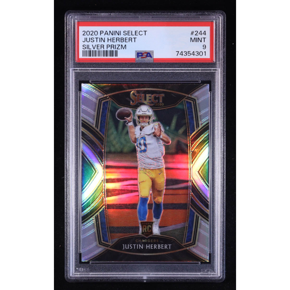 Justin Herbert 2020 Select Prizm Silver #244 RC (PSA 9) at PristineAuction.com