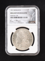 1921 Morgan Silver Dollar - George T. Morgan Signature Label (NGC Brilliant Uncirculated) at PristineAuction.com