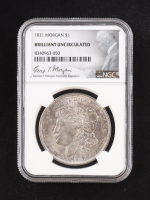 1921 Morgan Silver Dollar - George T. Morgan Signature Label (NGC Brilliant Uncirculated) at PristineAuction.com