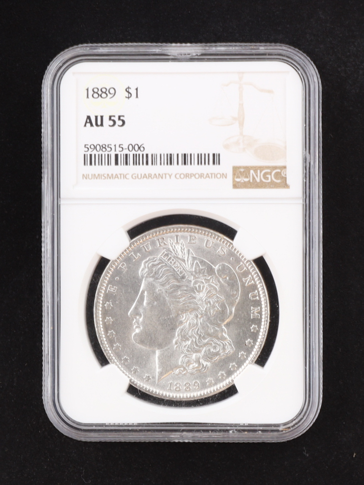 1889 Morgan Silver Dollar (NGC AU55) at PristineAuction.com 1889 Morgan Silver Dollar (NGC AU55) at PristineAuction.com