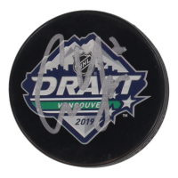 Cam York Signed 2019 NHL Draft Logo Hockey Puck (Beckett) at PristineAuction.com