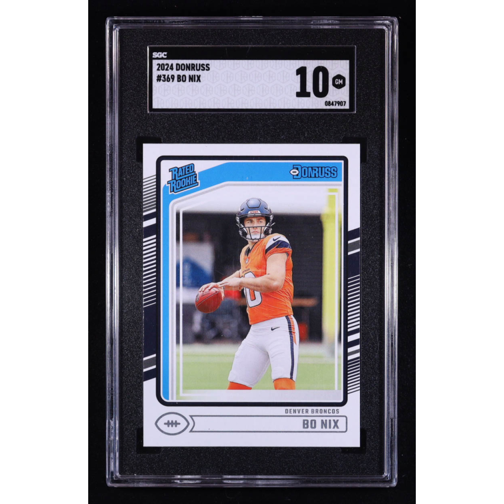 Bo Nix 2024 Donruss #369 RC (SGC 10) at PristineAuction.com