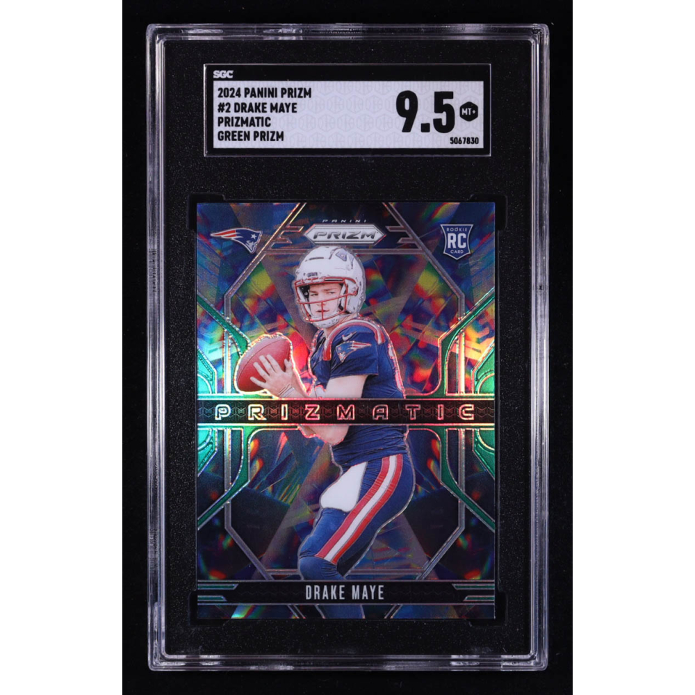 Drake Maye 2024 Prizm Prizmatic Green Prizm #2 RC (SGC 9.5) at PristineAuction.com