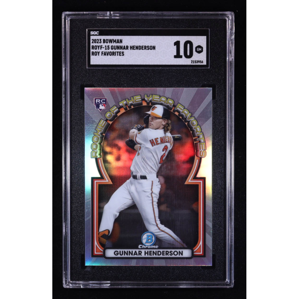 Gunnar Henderson 2023 Bowman Chrome Rookie of the Year Favorites #ROYF15 RC (SGC 10) at PristineAuction.com