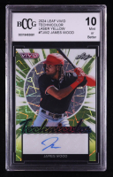 James Wood 2024 Leaf Vivid Technicolor Laser Yellow #TJW2 RC #1/1 (BCCG 10) at PristineAuction.com
