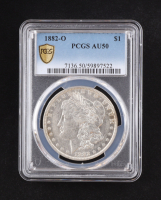 1882-O Morgan Silver Dollar - Gold Shield (PCGS AU50) at PristineAuction.com