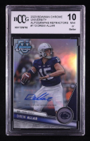 Drew Allar 2023 Bowman Chrome University Autographs Refractors #113 RC #194/499 (BCCG 10) at PristineAuction.com