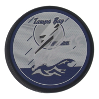 Rafael Harvey-Pinard Signed Lightning Logo Hockey Puck (JSA) at PristineAuction.com