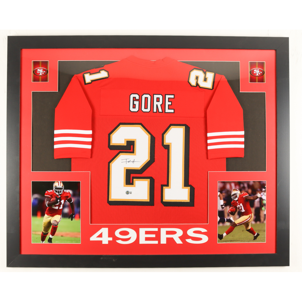Frank Gore Signed Custom Framed Jersey Display (Beckett) at PristineAuction.com
