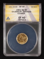 1901 $2.50 Liberty Gold Quarter Eagle (ANACS EF40 Details) at PristineAuction.com